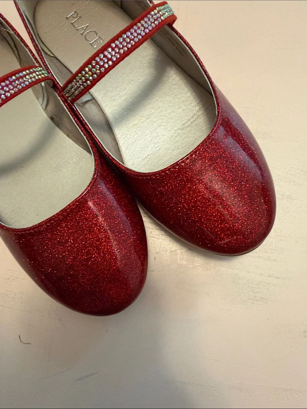 The Children's Place Red Glitter Mary Jane with Rhinestone Strap